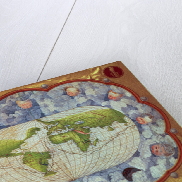 Map tracing Magellan's world voyage, once owned by Charles V, 1545 by Battista Agnese