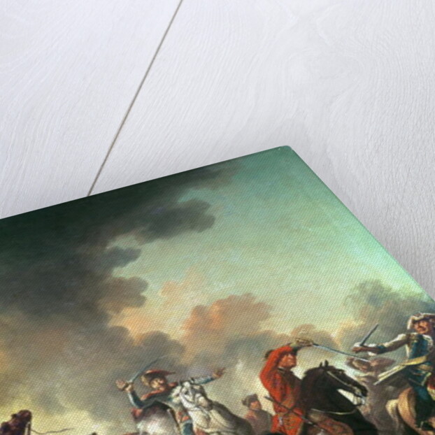 Thomas Brown at the Battle of Dettingen, 27th June 1743 by English School