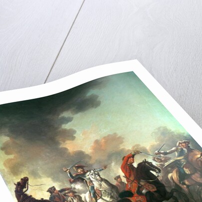 Thomas Brown at the Battle of Dettingen, 27th June 1743 by English School