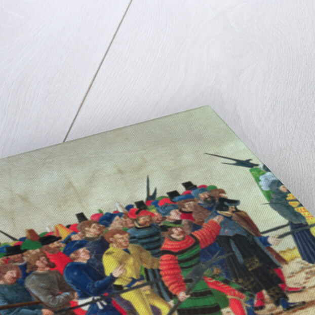 Halberdiers of Maximilian I guarding French prisoners by Austrian School