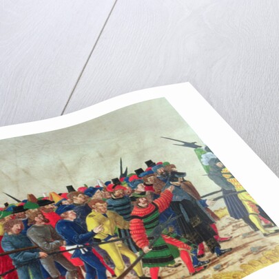 Halberdiers of Maximilian I guarding French prisoners by Austrian School