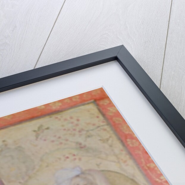 Portrait of Min Musavir giving a petition to Emperor Akbar by School Indian