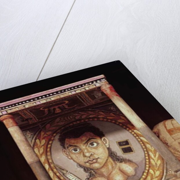 Portrait of a young girl with offerings by Roman Period Egyptian