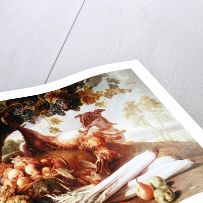 Still Life of Flowers, Game and Fruits by Alexandre-Francois Desportes