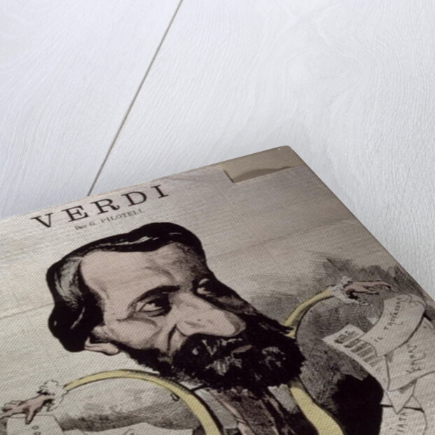 Giuseppe Verdi, caricature, 1860's by Georges Labadie Pilotell