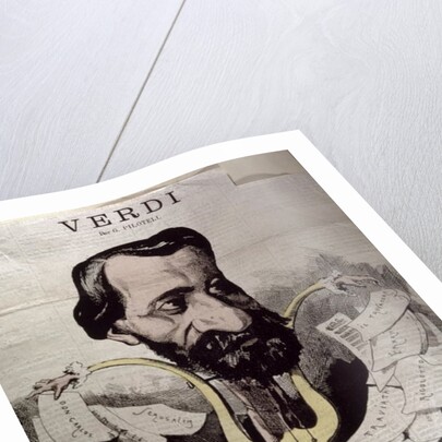 Giuseppe Verdi, caricature, 1860's by Georges Labadie Pilotell