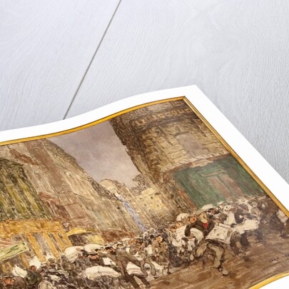 The release of the evening newspapers, rue du Croissant in 1914 by Jean-Louis Lefort