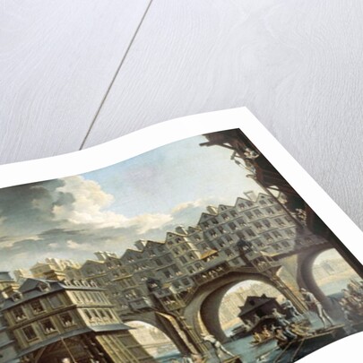 The Bargemen's Contest in front of the Pont Neuf, Paris by Nicolas & Jean Baptiste (1715-93) Raguenet