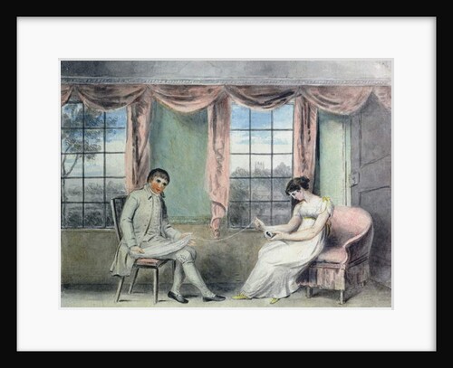 A Woman and her Beau Spinning Thread by Isabella Downman