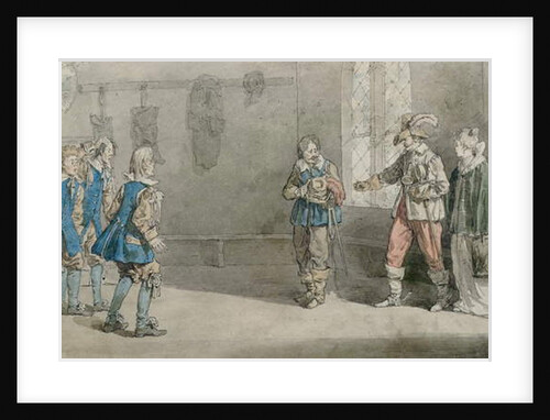Petruchio, Katarina and servants in a scene from 'The Taming of the Shrew', c.1815 by John Augustus Atkinson