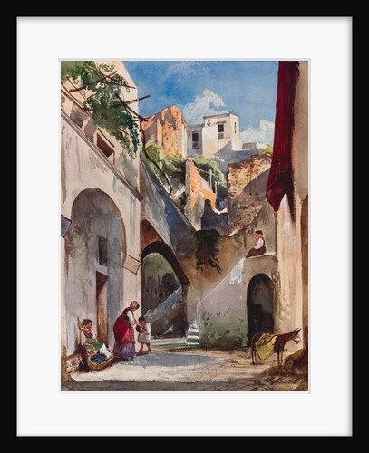 Houses on the Costiera of the Sorrentine Peninsula, with additions by Princess Maria Annunziata di Borbone, 1853 by Giacinto Gigante