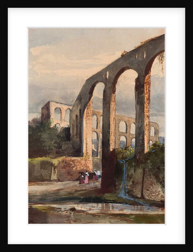 Women beneath the Roman aqueduct at Maddaloni, with additions by a Borbone pupil, possibly Princess Maria Annunziata di Borbone by Giacinto Gigante