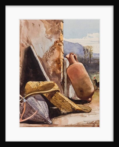 Baskets and amphora with bird, with additions by a Borbone pupil by Giacinto Gigante