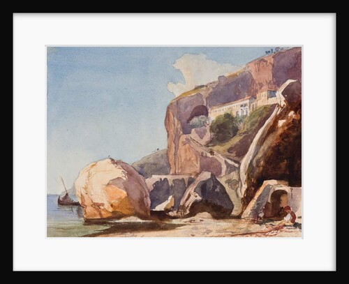 The Capuchin Monastery at Amalfi from the beach, with additions by a Borbone pupil by Giacinto Gigante