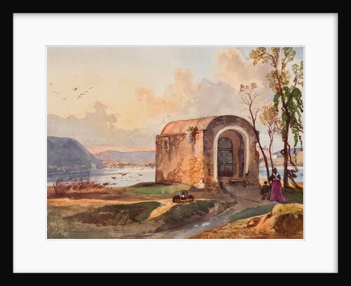 Chapel by Lake Lucrino, with additions by a Borbone pupil, possibly Princess Maria Annunziata di Borbone by Giacinto Gigante