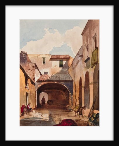 Passage and street with figures, with additions by Prince Alfonso Maria di Borbone, 1853 by Giacinto Gigante