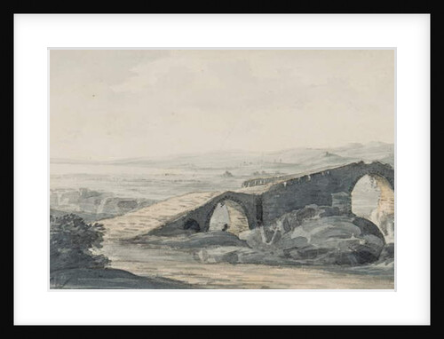 Devils Bridge looking towards the sea, River Anda, c.1818 by Hugh William Williams
