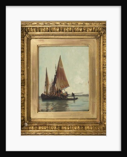 Venetian barge on the lagoon by E. Aubrey Hunt