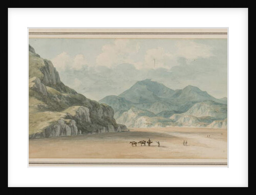 View on the Fraeth Mawr Sands, towards Snowdon, on crossing them between Penmorsa & Cynant, Merionethshire, 21 July 1795 by John Warwick Smith