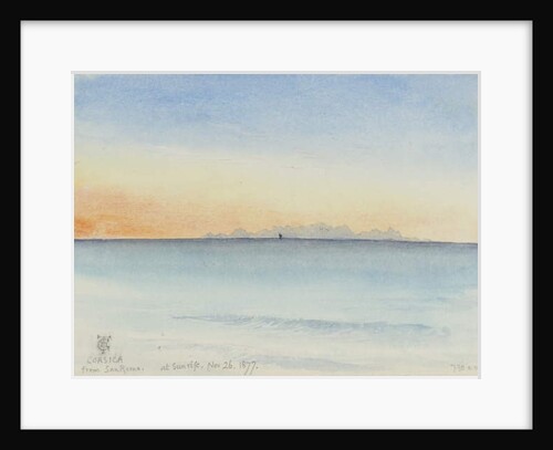 Corsica from San Remo at Sunrise, 7.30 am 26th Nov, 1877 by George Douglas Tinling