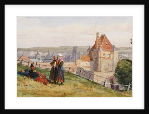 View over Dieppe from the cliffs above the Chateau, c.1865 by John Absolon