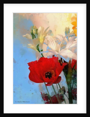 Poppy on blue, 2014, by AlyZen Moonshadow