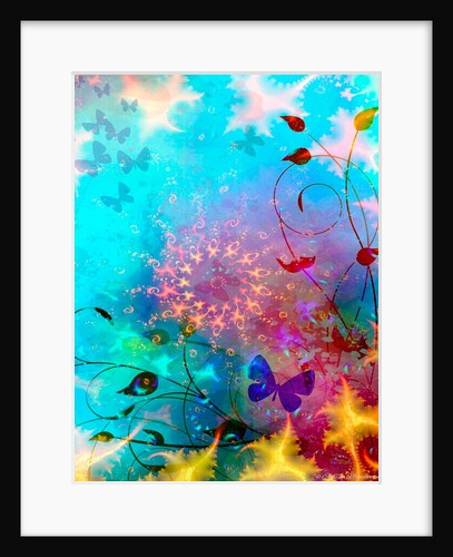 Turquoise Sea/Sky with Butterflies, 2014 by AlyZen Moonshadow