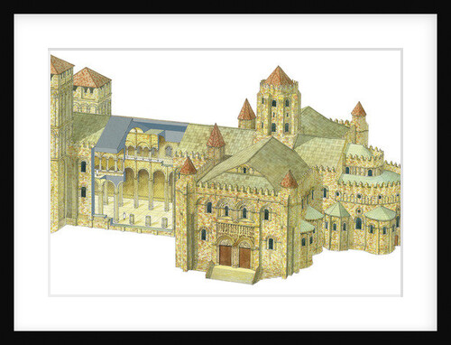 Santiago de Compostela Romanesque Cathedral. Reconstruction. Spain by Fernando Aznar Cenamor