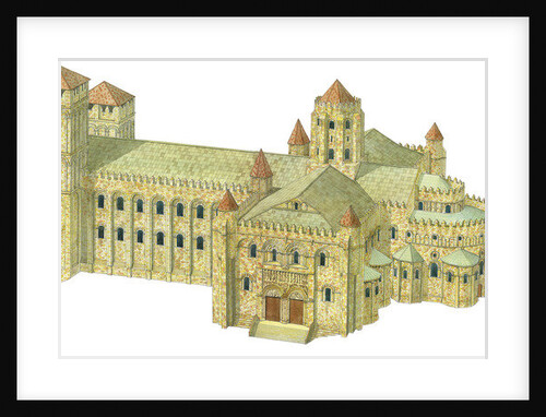 Santiago de Compostela Romanesque Cathedral. Reconstruction. Spain by Fernando Aznar Cenamor