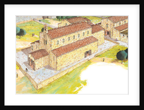 Santiago de Compostela, 9th century Shrine. Reconstruction. Spain by Fernando Aznar Cenamor