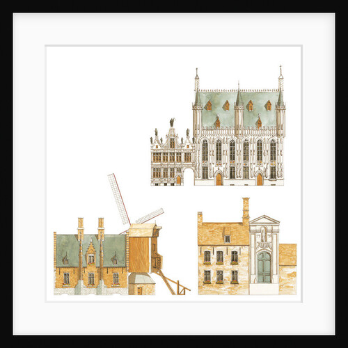 Bruges, Belgium. Town hall and traditional houses by Fernando Aznar Cenamor