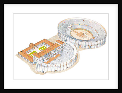 Roman theatre and amphitheatre. Reconstruction. Merida, Spain by Fernando Aznar Cenamor