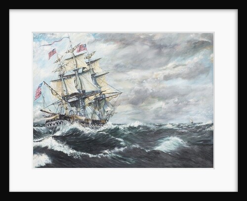 USS Constitution heads for HM Frigate Guerriere 19/08/1812, 2003 by Vincent Alexander Booth