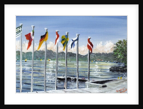 Flags on Lac Leman, 2010 by Vincent Alexander Booth