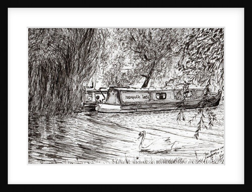 Narrow boats,Cambridge by Vincent Alexander Booth