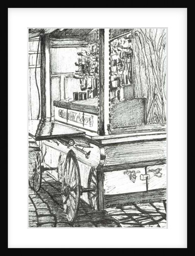 Cart outside Cheers Bar Boston USA, 2003 by Vincent Alexander Booth