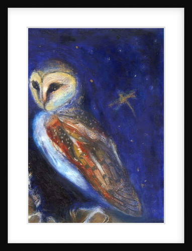 The Owl and the Gold Leaf Dragonfly, 2013 by Nancy Moniz Charalambous