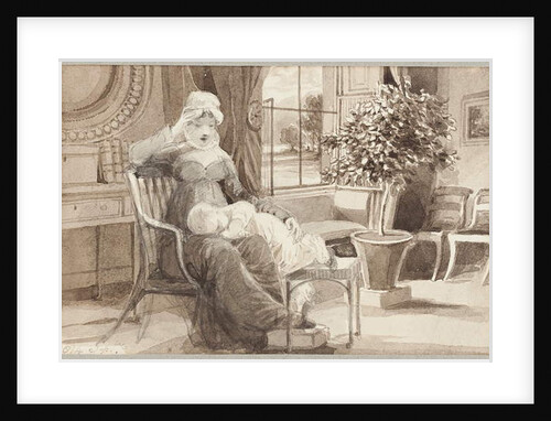 Mrs H with baby John William, 1814 by John Harden