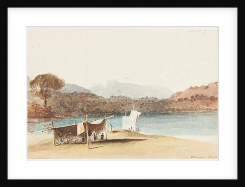 Picnic under shelter by Lake Windermere, 1822 by John Harden