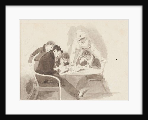 Two boys doing homework, 1811 by John Harden