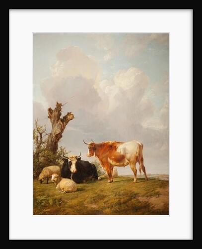 View in Stour Valley with Two Cows by Thomas Sidney Cooper