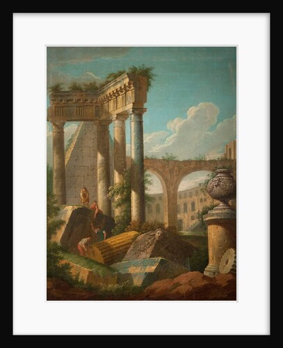 Classical Scene - Ruined Temple, 19th century by Giovanni Paolo Pannini or Panini