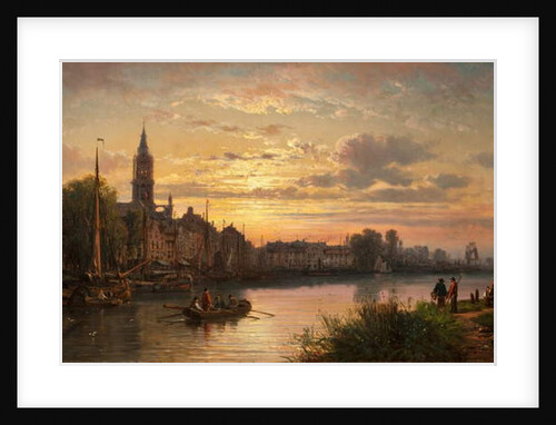 Dutch Sunset Scene, 1873 by Charles Euphrasie Kuwasseg
