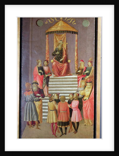 Nebuchadnezzar questions Daniel and his Companions by Master of Marradi