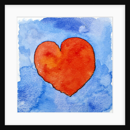 Red heart on blue, 2011 by Jennifer Abbott
