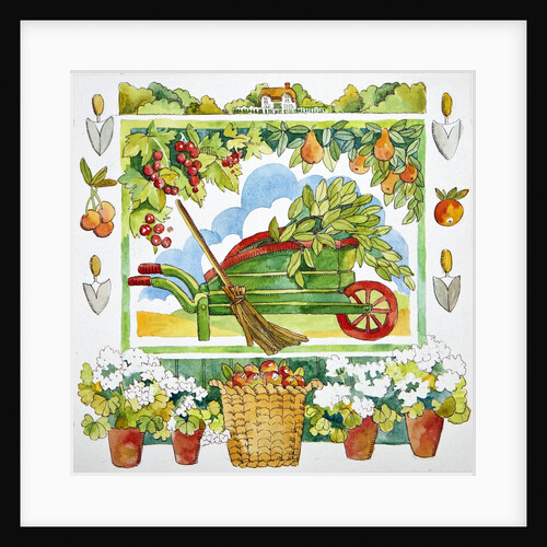 Wheelbarrow - garden surround, 2012 watercolour by Jennifer Abbott