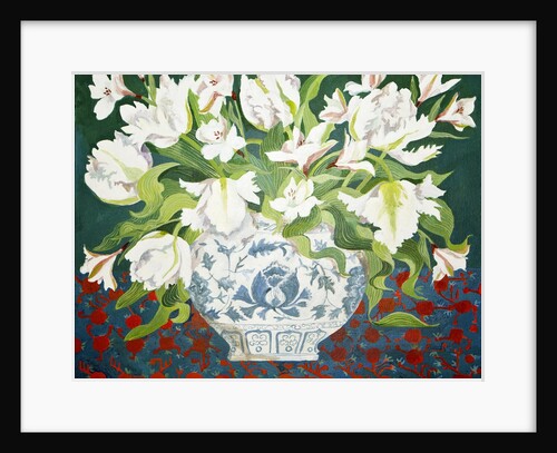 White double tulips and alstroemerias, 2013 by Jennifer Abbott