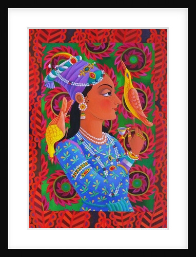 Maharani with two birds, 2012 by Jane Tattersfield