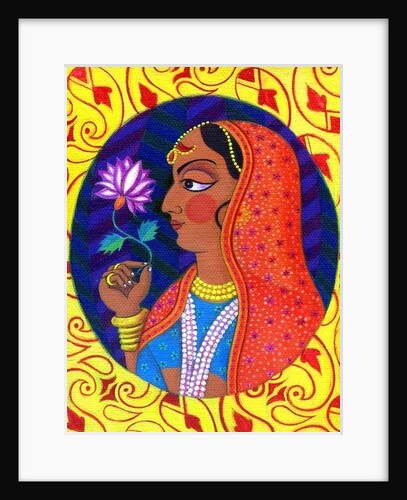 Maharani with white and pink flower, 2011 by Jane Tattersfield