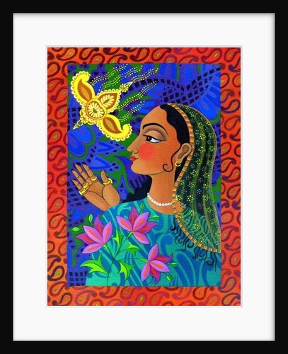 Maharani with yellow bird, 2011 by Jane Tattersfield
